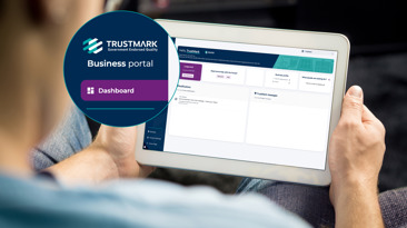 Tablet view of the TrustMark business portal