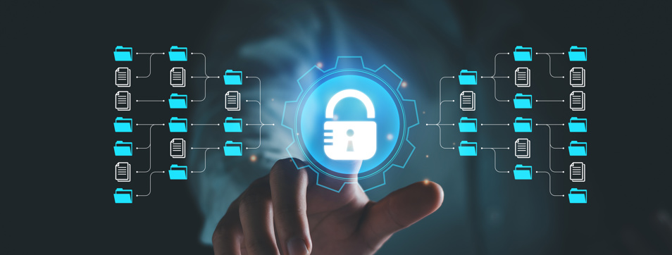 Customer data, with padlock