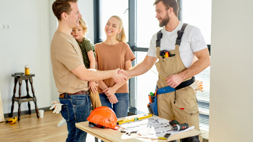 Homeowner with a tradesperson