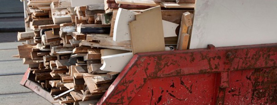 a skip full of materials